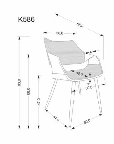 Стул HALMAR K586 черный/орех — изображение 3