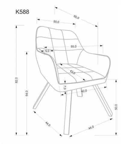 Стул HALMAR K588 черный/черный — изображение 6