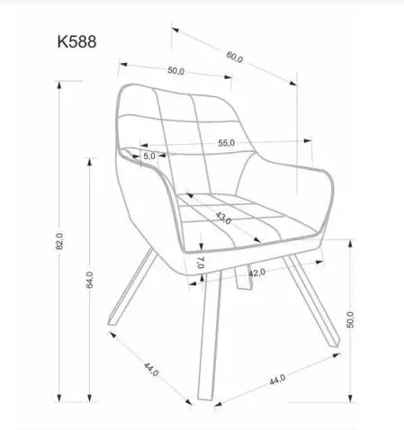 Стул HALMAR K588 серый/черный — изображение 13